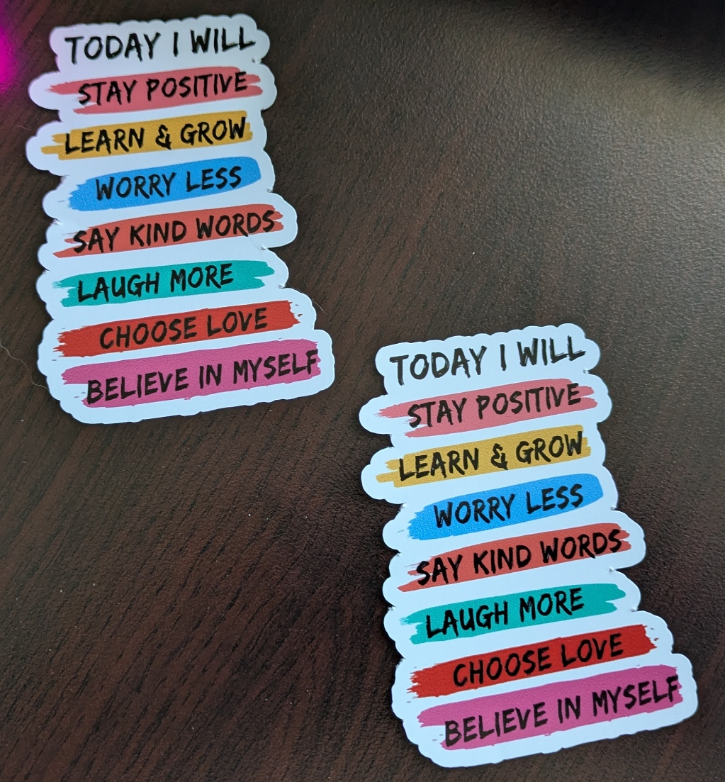 Positive Affirmation sticker, decals "Today I will" made in Woodland Park Co image 3