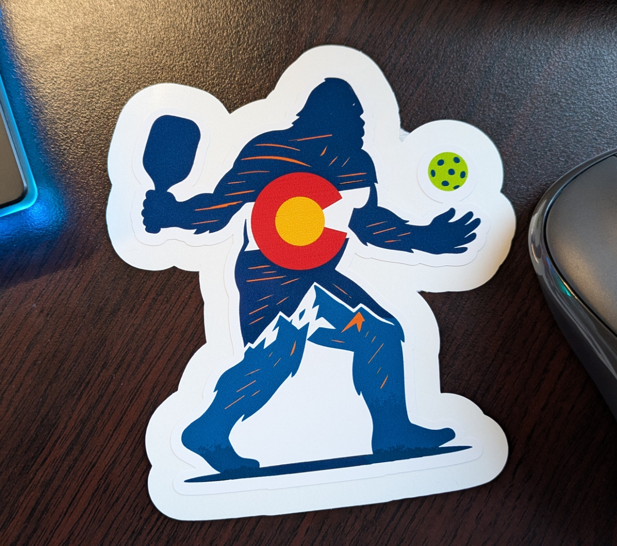 Colorado silhouette Yeti, Sasquatch, Bigfoot, Pickleball stickers, decals image 2