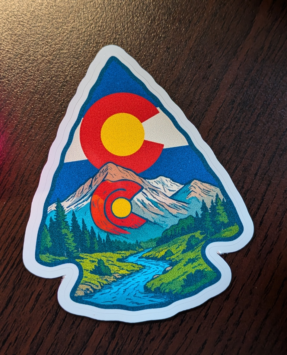 Colorado Flag Arrowhead sticker, decals made in Woodland Park Co image 3