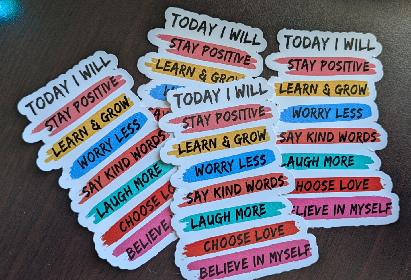Positive Affirmation sticker, decals "Today I will" made in Woodland Park Co image 0