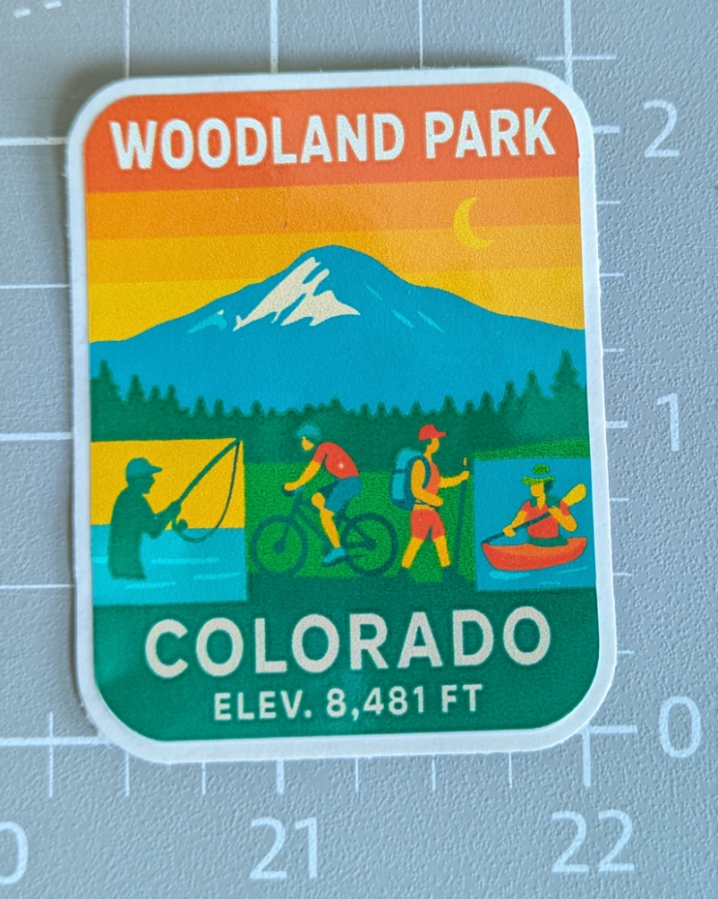Woodland Park Co water bottle sticker & Decals Mountain range image 4