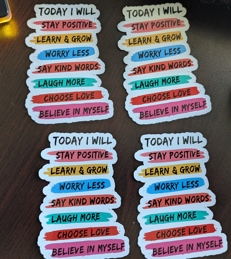 Positive Affirmation sticker, decals "Today I will" made in Woodland Park Co image 1