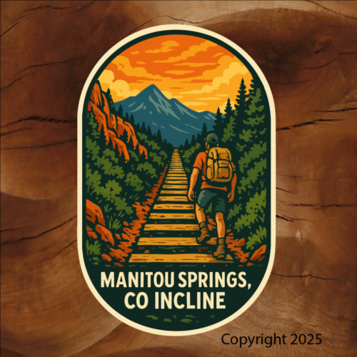 Manitou Springs incline, Co sticker, Decals Manitou incline, Colorado printing image 0