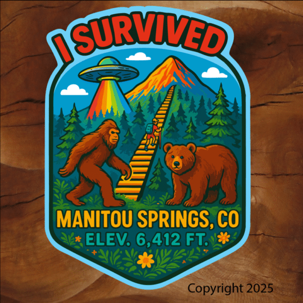 Manitou Springs, Co sticker, Decals Manitou incline, Colorado printing