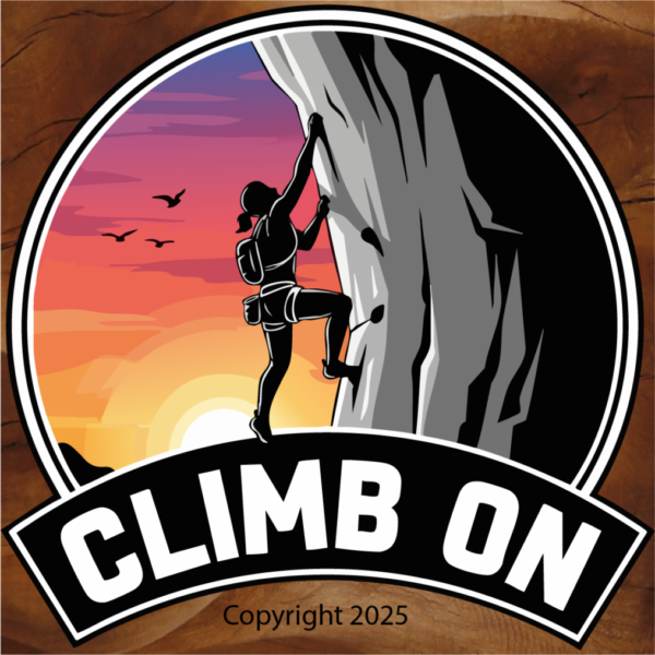 Climb On Rock Climbing Motivation Sticker Name Drop Sticker – Colorado Springs, Co
