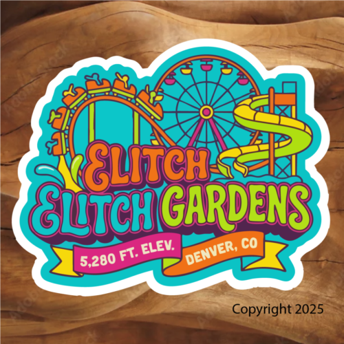 Elitch Gardens sticker Elitch Gardens Denver Denver Colorado sticker Colorado amusement park sticker Theme park sticker Roller coaster sticker Ferris wheel sticker Water park sticker Denver souvenir sticker Colorado souvenir sticker Denver travel sticker 5280 elevation sticker Colorado landmark sticker Amusement park art Theme park art sticker Bright colorful sticker Vinyl outdoor sticker Waterproof vinyl sticker Laptop sticker Water bottle sticker Car window sticker Travel souvenir sticker Colorado gift shop sticker Denver gift shop item Colorado tourism sticker Classic amusement park sticker Fun cartoon sticker Illustrated sticker design Colorado attraction sticker Denver theme park