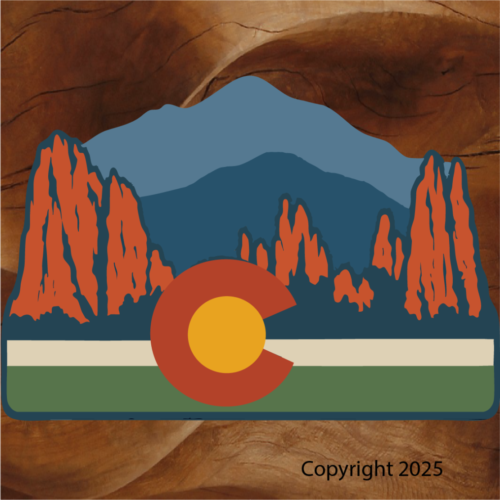 Garden of the Gods stickers by Brian Lloyd Designs. Stickers of Garden of the Gods. Garden of the sticker gods. Brian Lloyd Designs stickers in Woodland Park, Colorado.