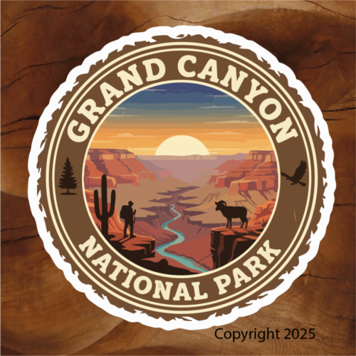 Grand Canyon National Park stickers. Stickers for Grand Canyon National Park in Arizona. Arizona national park stickers. Grand Canyon stickers. National park stickers.