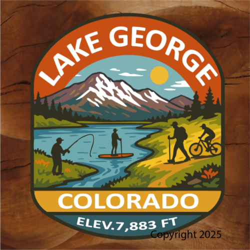 Lake George, CO stickers - Lake George Fishing stickers - 11 Mile Fishing stickers - Lake George Camping stickers - Hiking stickers in Colorado - Lake George, Colorado stickers